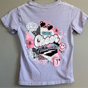 5/20$ Varsity UCA Nationals Cheer Purple Short Sleeve Tee Shirt Youth Small